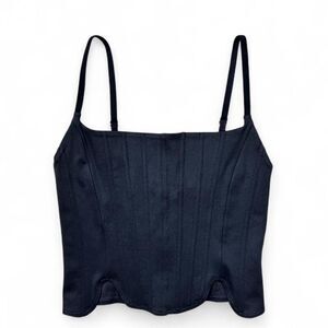 Black Crop Top Structured Bustier Women’s Small
